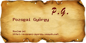 Pozsgai György névjegykártya